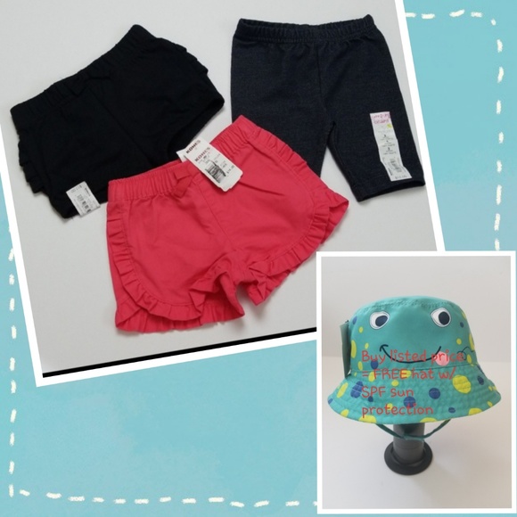 Carter's Other - FREE Sun Hat 3 Baby Girl Bottoms